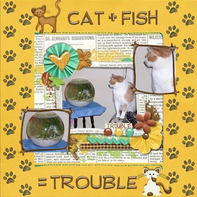 Katie Creates - Cats N Dogs - Cat Plus Fish