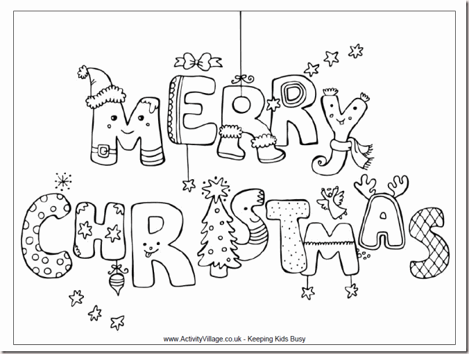 Teaching the Little Ones English : MERRY CHRISTMAS COLOURING WORKSHEET