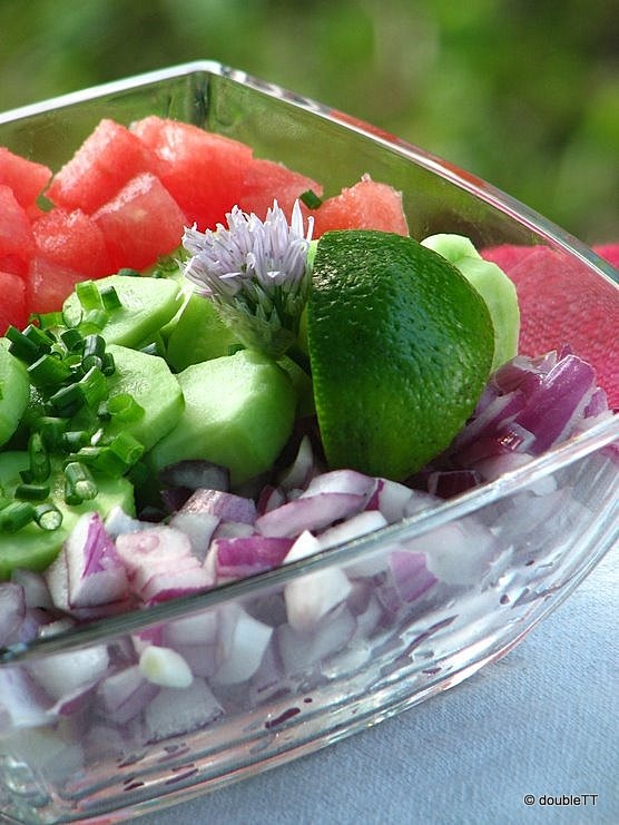salata od lubenica, krastavaca i crvenog luka-1
