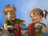 Xavi en Kila- 30 x 40 cm - olieverf op paneel (opdracht)
