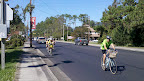 Cycle NC 2011 - cyclists riding into Manteo finish line.