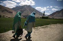 Girls walking to school Gilgit, Pakistan