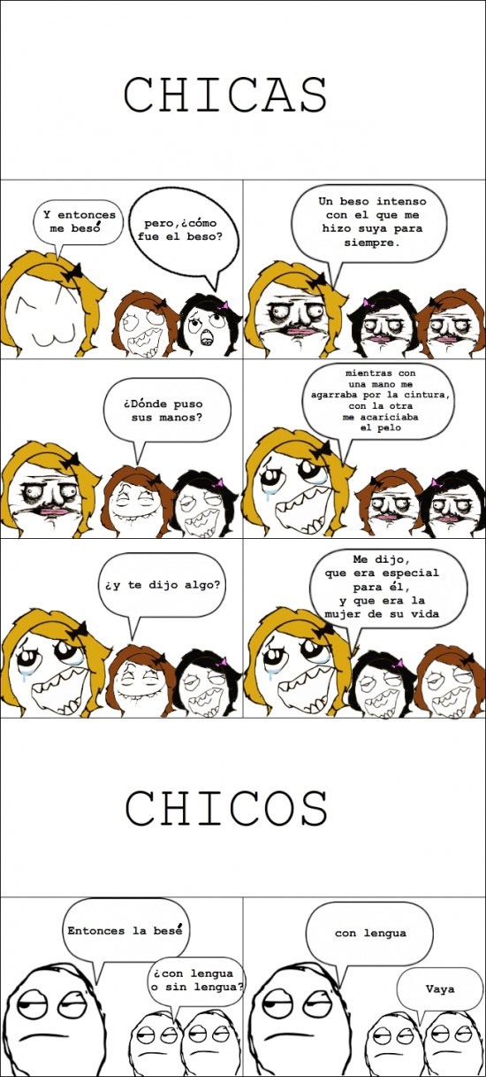 Cómo toman el beso las chicas y los chicos