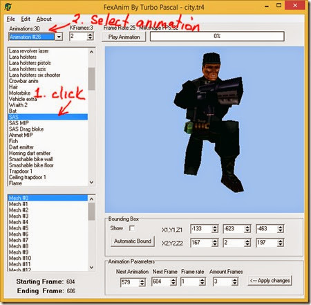 Select a shooting animation in Fexanim Select a shooting animation in Fexanim