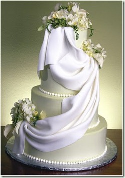draped wedding cake