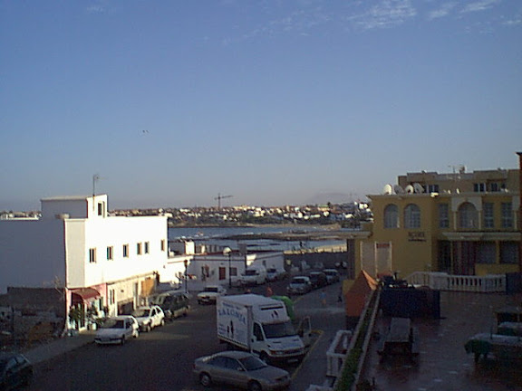 Evening view to Corralejo harbor
