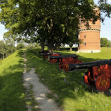 På turen videre fra Nyborg var vi inde og se området omkring Nyborg slot. Her det gamle vandtårn på en af voldene