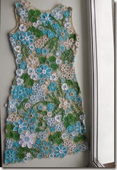 irish crochet blue dress