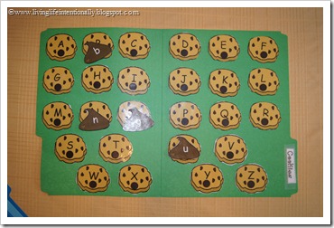 Cookies Alphabet File Folder Game Cookies Alphabet File Folder Game