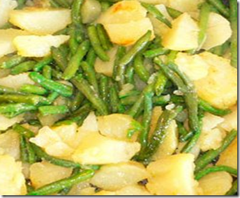 Insalata di fagiolini con patate e cipolla 