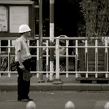 Shanghai - Marché poisson - Le policier