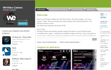 Página do WeVideo no Google Play Página do WeVideo no Google Play
