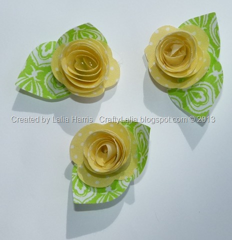 Lalia Harris created 3D fabric flowers using the CTMH Art Philosophy Cricut rolled roses