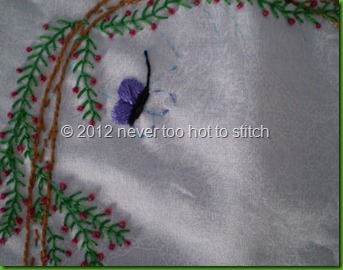 2012 archway embroidery butterfly in progeress detail