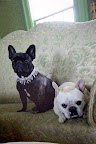 She must have used this photo of us wearing our bejeweled collars for inspiration!