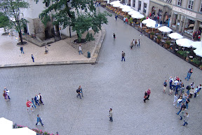Our view from the Krakow hostel common room window