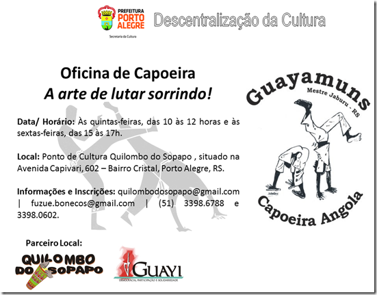Web Flyer . Oficina Capoeira . Descentralização Cultura 2014