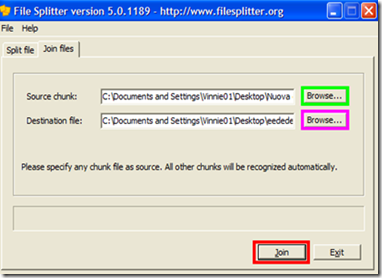 File Splitter Join Files