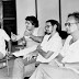 (UFPA) Foto tirada em abril de 1985, por ocasião da criação do Curso de Mestrado em Física. Da esquerda para a direita: Luís Sérgio Cancela, Henrique Antunes, João Furtado e Orlando Moura.