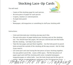 Stocking Lace Card Instructions