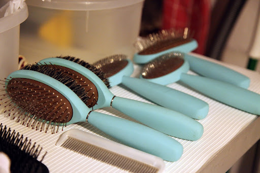There's a whole line of Martha Stewart pet grooming brushes at PetSmart for both dogs and cats.