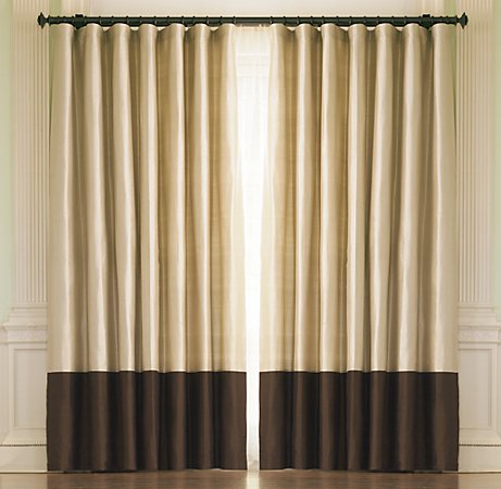 Thai Silk Coffee Banded Drapery (restorationhardware.com)