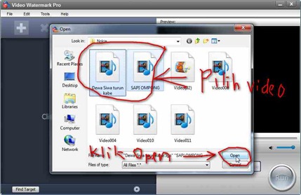 Menu open di Video Watermark Pro
