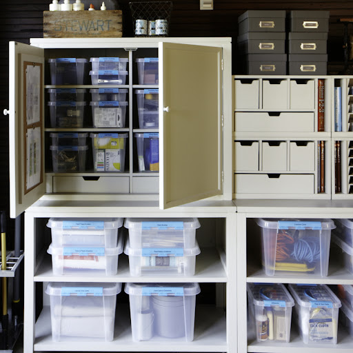 The Snapware Smart Store Totes that fill the stations are from the Home Depot (homedepot.com) and come in a range of sizes for organizing anything. The Snapware Smart Store Totes that fill the stations are from the Home Depot (homedepot.com) and come in a range of sizes for organizing anything.