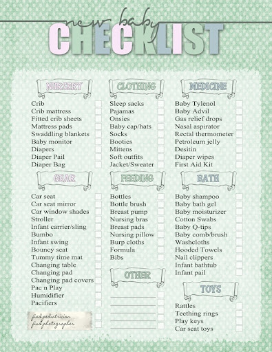 need for baby checklist need for baby checklist