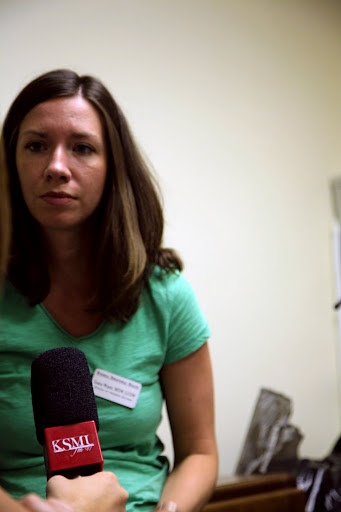 KSMU's Kristian Kriner interviews Sara Ward, the Director of Homeless Services at Bill's Place. 

Photo Credit: Alex Crowder