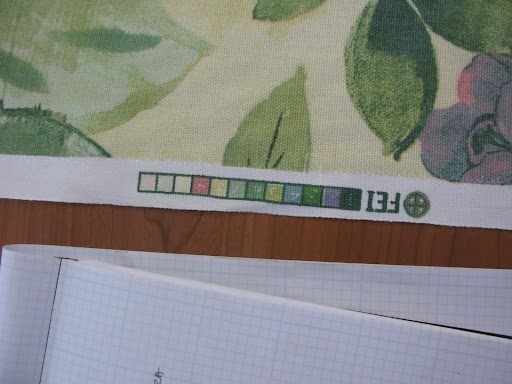 I love these color bars on fabric. It helped us when we were choosing colors for our accent items.