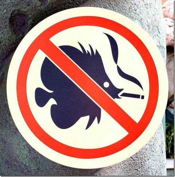 Peixes são proibidos de fumar neste local