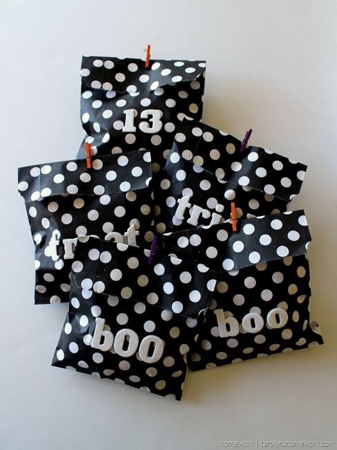 Black, White & Glitter Halloween Treat Bags via homework - carolynshomework (10)