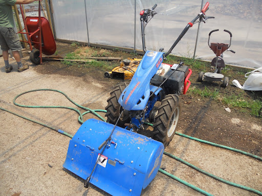 The farm's multi-use tractor, employed for more than just tilling.
(Photo credit: Samuel Crowe)