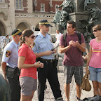 Talking to the police in Krakow. They love us!.JPG