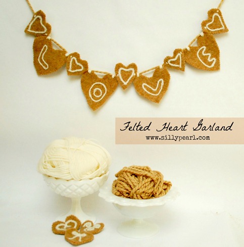 Felted Heart Garland - The Silly Pearl