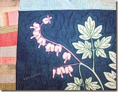 Sue Reno, Bleeding Heart, art quilt, detail image