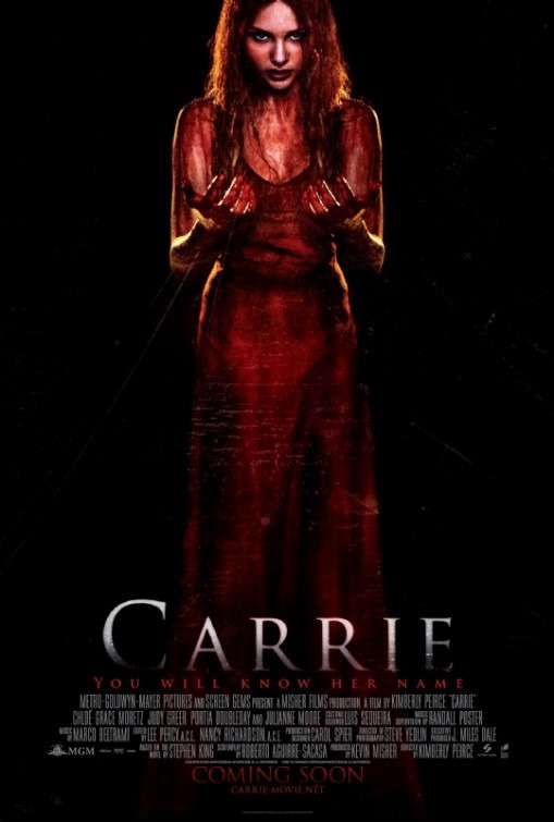 Carrie egy nemzetközi poszteren vérengzik