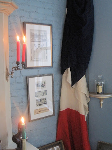 Cire Trudon is a French company, so it makes sense for the French flag to be in the corner of the room.