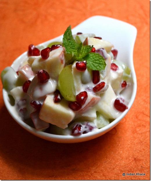 Phalhar salad navratri vrat fasting recipes fruit salad with yogurt