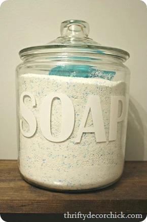 laundry detergent in jar