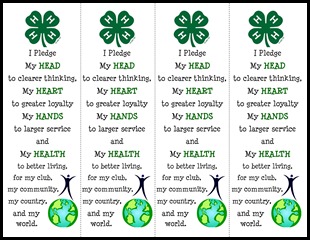 4H Pledge Bookmark