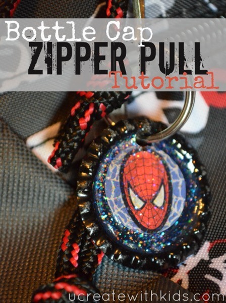 Awesome Bottle Cap Zipper Pull Tutorial ucreatewithkids.com Awesome Bottle Cap Zipper Pull Tutorial ucreatewithkids.com