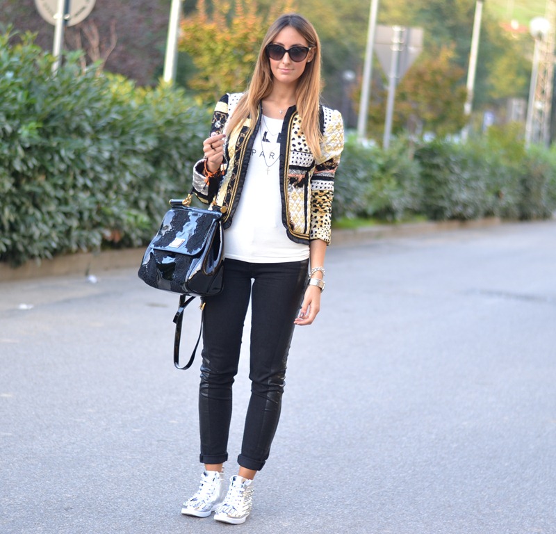 Rinascimento, Céline t-shirt, Céline tee, Céline, Miss Sicily Bag, Miss Sicily, Valentino Sunglasses, Studded Sneakers, C&A Studded Sneakers, H&M, H&M trousers, Cruciani, Cruciani Bracelets, Braccialetti Cruciani, Braccialetti Cruciani di Halloween