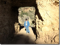 Barney in the tunnel on the Bright Angel trail