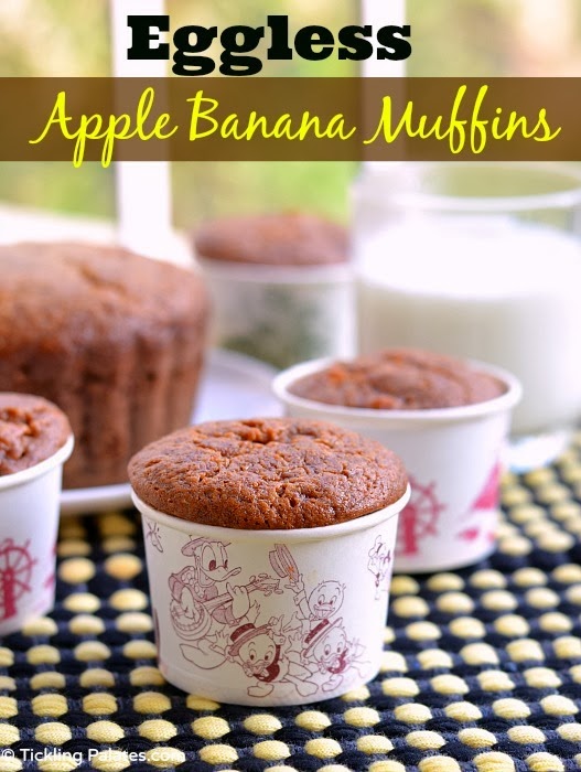 Eggless Apple Banana Muffins Recipe