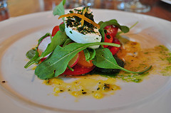 image of Summer tomato salad ... paired with Lost Abbey Carnivale Saison Ale during the Lost Abbey / Port Brewing Dinner at Art of the Table courtesy of our Flickr page