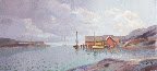 Skärgårdshamn art. nr 10040. Mått ink. ram 85x45 olja på duk. Signerad