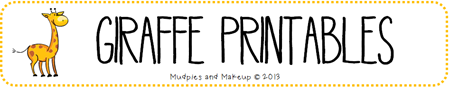 Giraffe Preschool Printables FREE