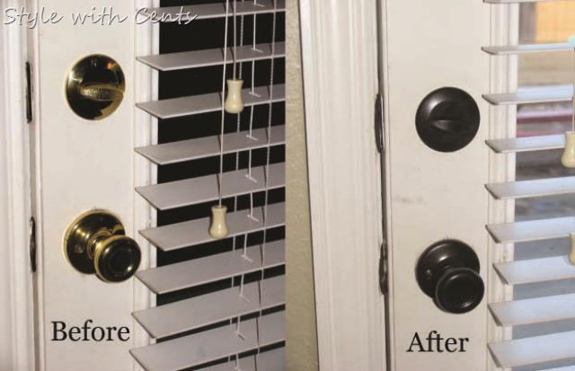 oil rubbed bronze spray paint hardware doorknobs before and after